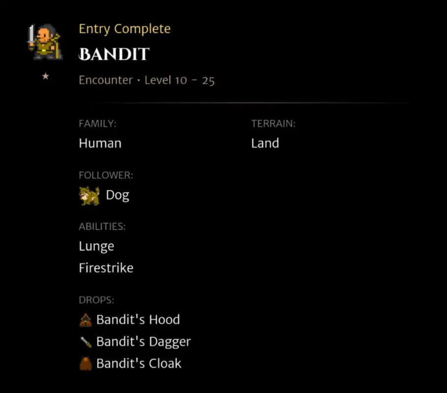 Bandit codex entry