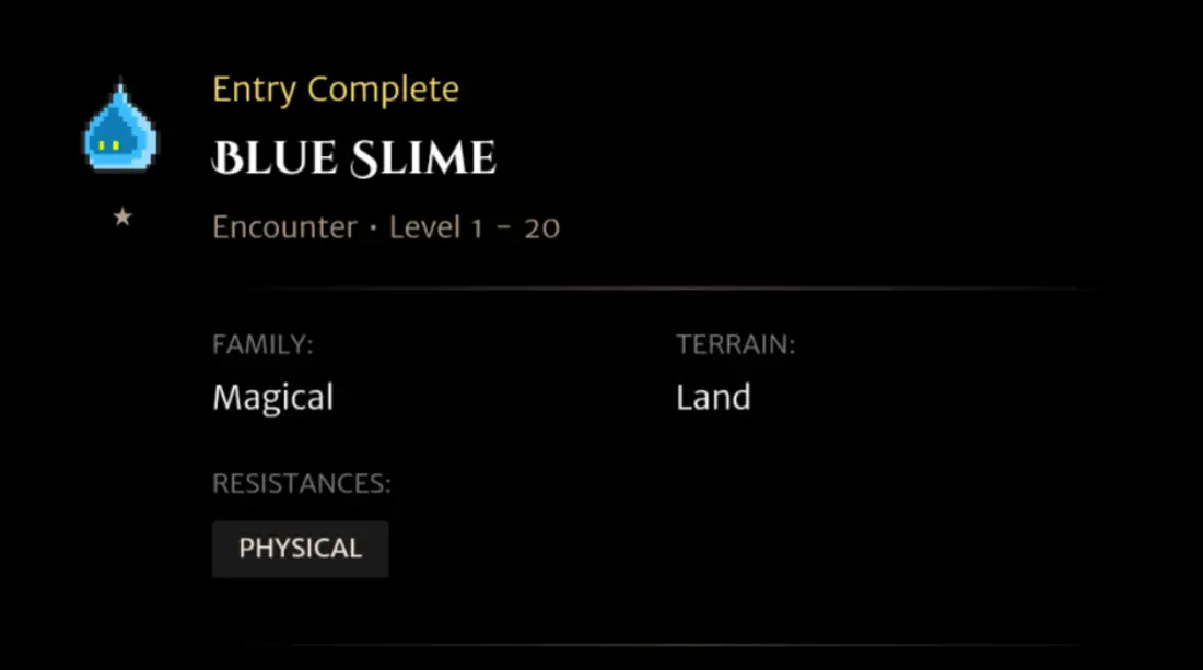 Blue Slime codex entry