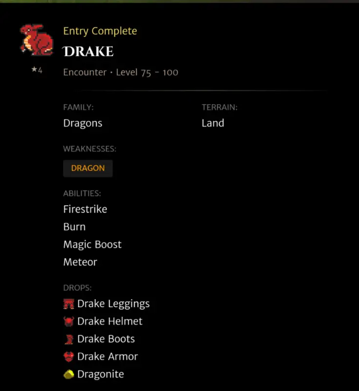 Drake codex entry