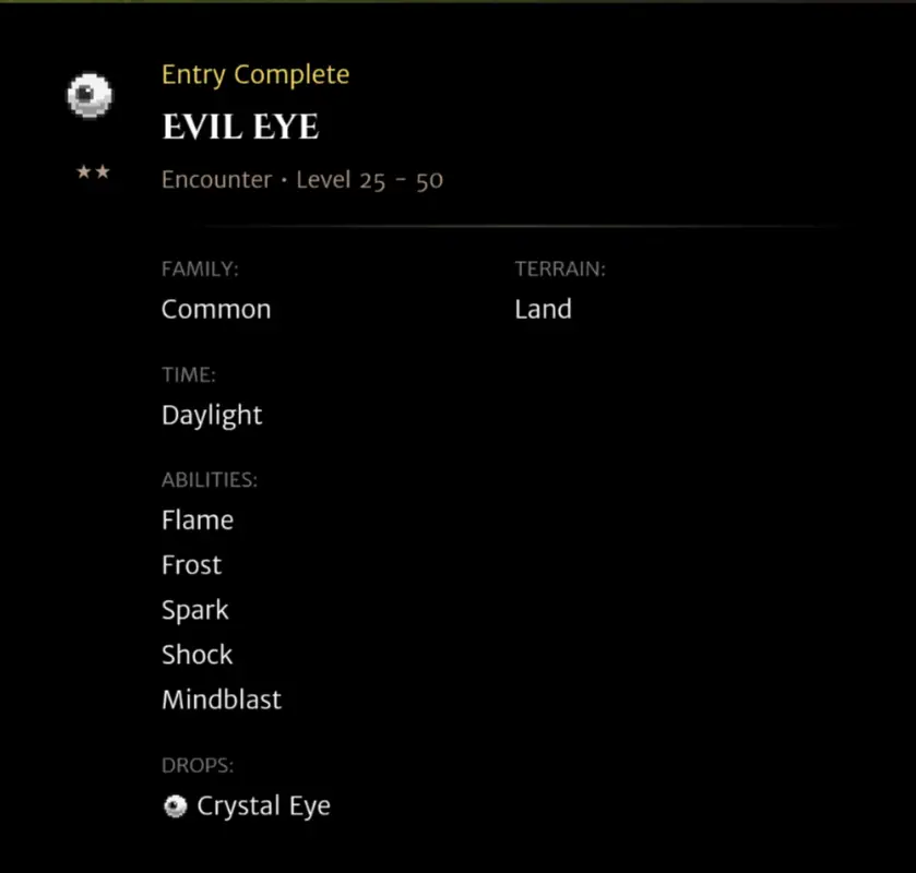 Evil Eye codex entry
