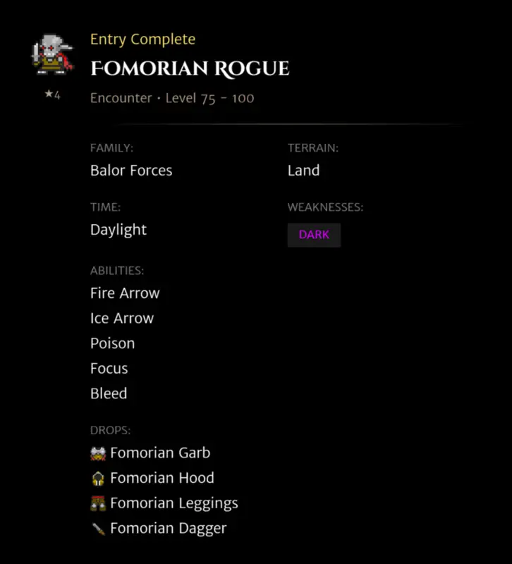 Fomorian Rogue codex entry