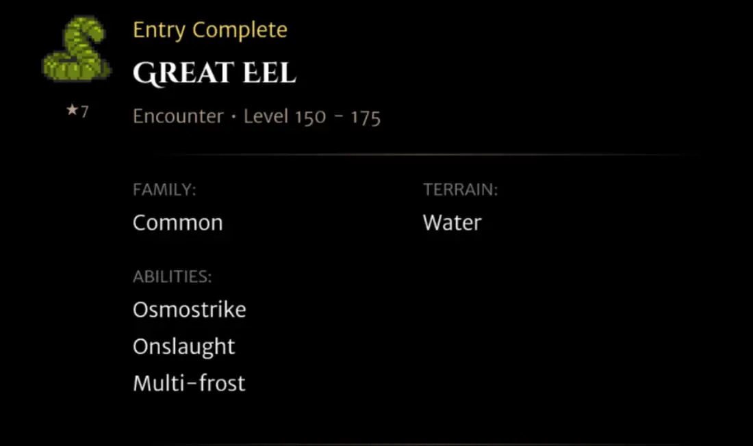 Great Eel codex entry