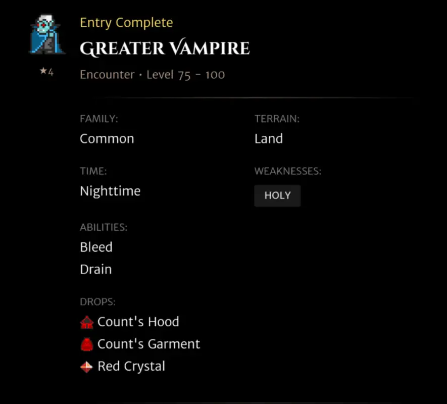 Greater Vampire codex entry