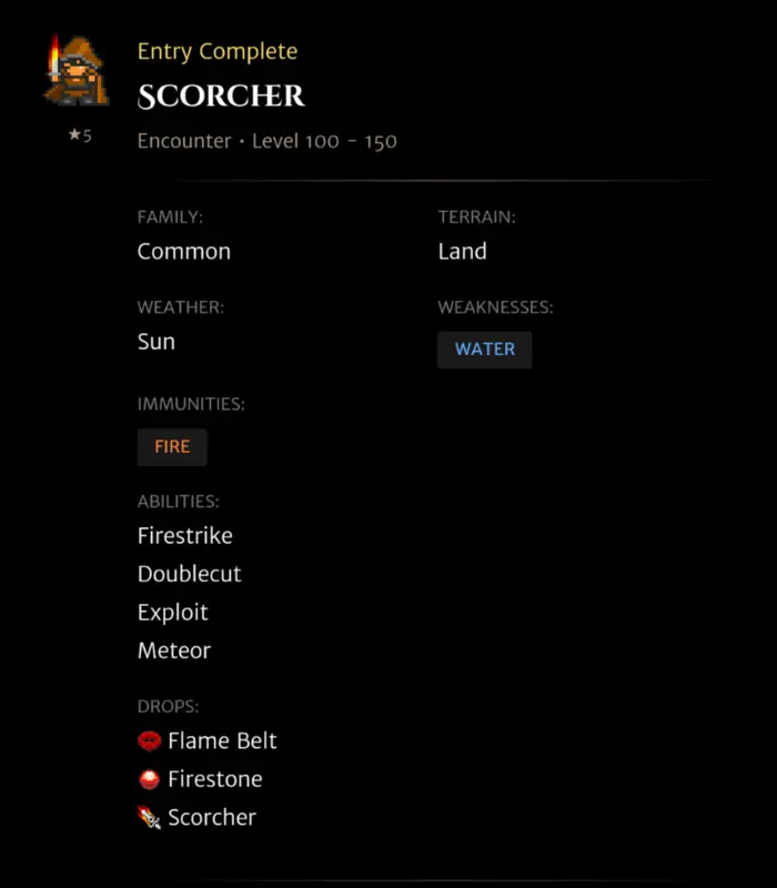 Scorcher codex entry
